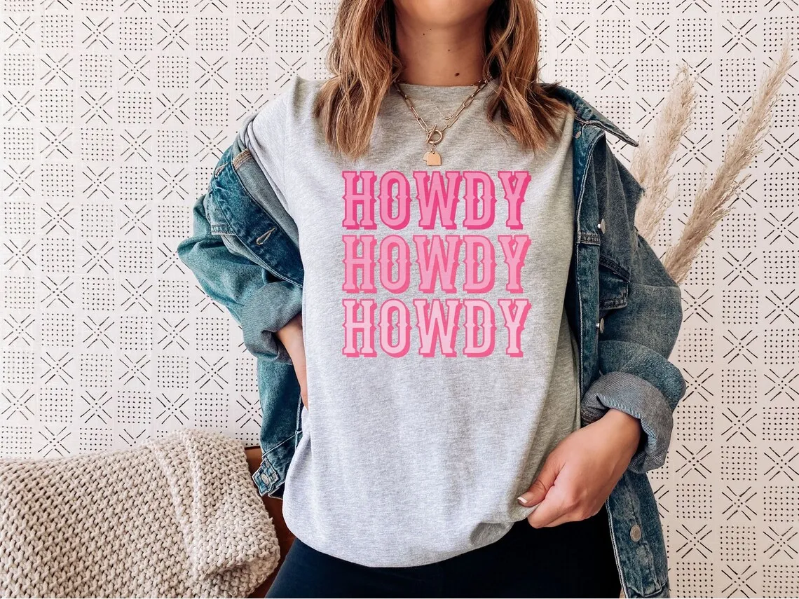 Howdy T-Shirt Yeehaw Shirt Voor Vrouwen Howdy Sweatshirt Rodeo Vrijgezellin Howdy Print Tshirt Western Graphic Tee Nashville Party