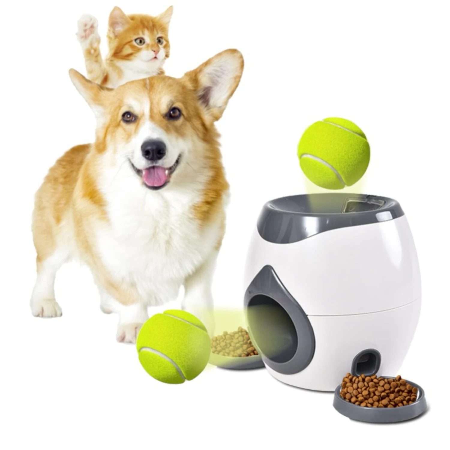 Exciting Interactive Medium-sized Dog Feeder with Tennis Ball Launcher - Keeps Your Pup Happy, Engaged, and Entertained - Promot