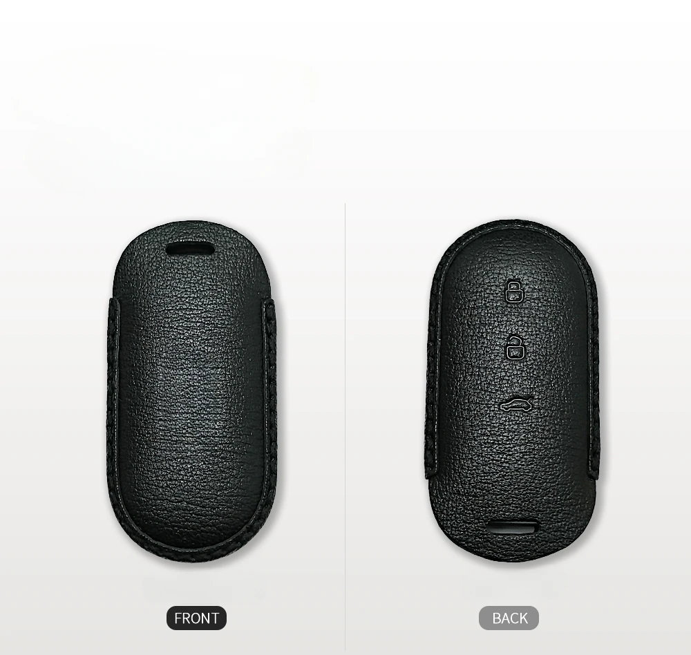 Simple Style Black Goat Leather Car Remote Key Case Cover for AITO M5 2022 2023 2024  Generous and Low-key