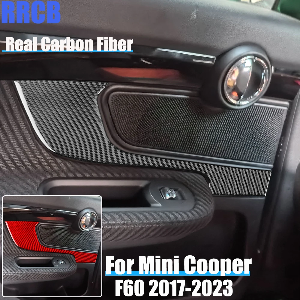 

Real Carbon Fiber Car Accessories Rear Door Panel Trim Decorative Soft Cover Sticker For MINI F60 Countryman/Cooper 2017-2023