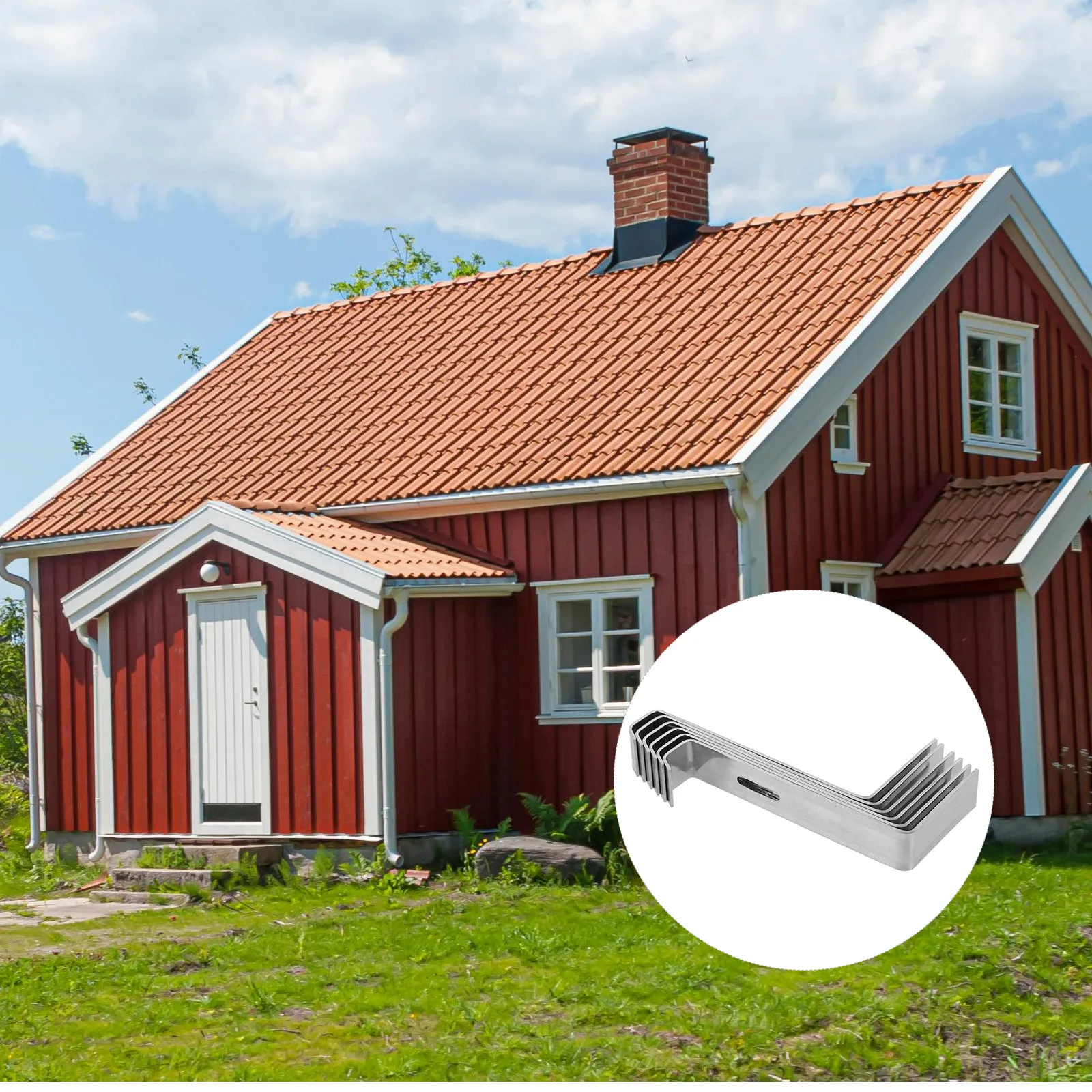 

15Pcs Roof Tile Clips Stainless Steel Fixed Clip Non-Skid Metal Roof Clamp for Tile Stability Snow Pressure Protection