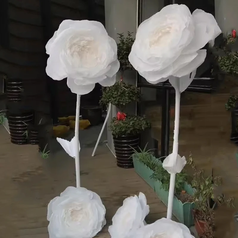 Handmade Paper Flower Peony for Wedding Background Marriage Decor Giant Rose Flower Head Home Birthday Party Event Window Layout