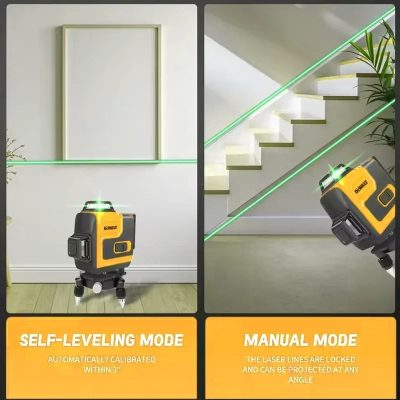 Dewalt Laser Level 360 Green 16 Lines 4D Self Leveling 360 Horizontal Vertical Super Powerful Beam construction Tools Original