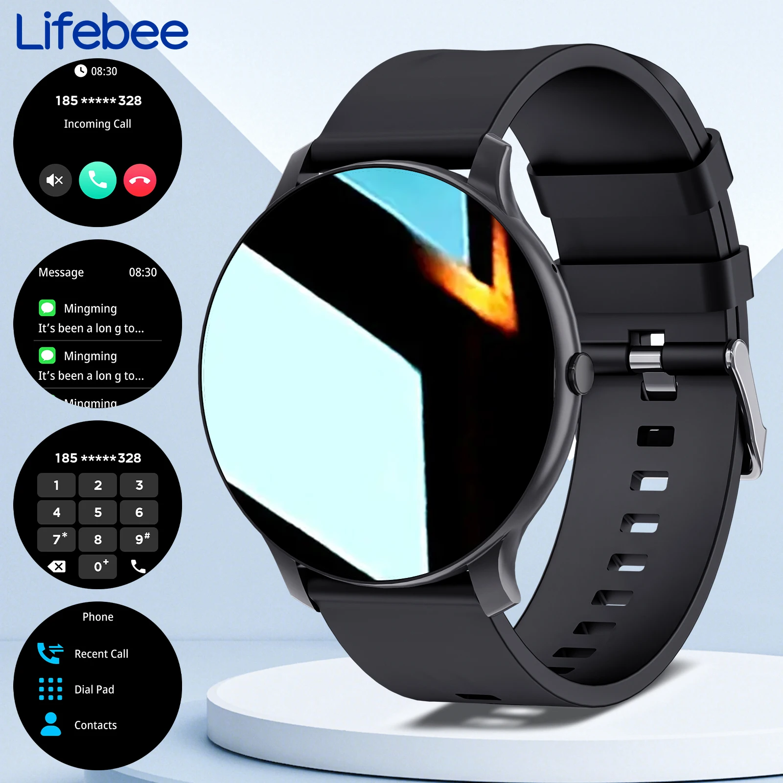 

LIFEBEE 1.46'' Round Smart watch, wireless calling/dial, multi-Sport mode, calling reminder and rejection,for iPhone/Andriod