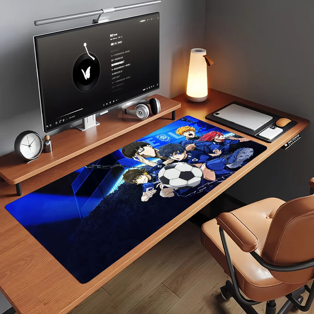 Anime B-Blue L-Lock Mouse Pad Non-slip Rubber Gamer Balance Computer Mat Decoracion Deskmat Laptop Office Large