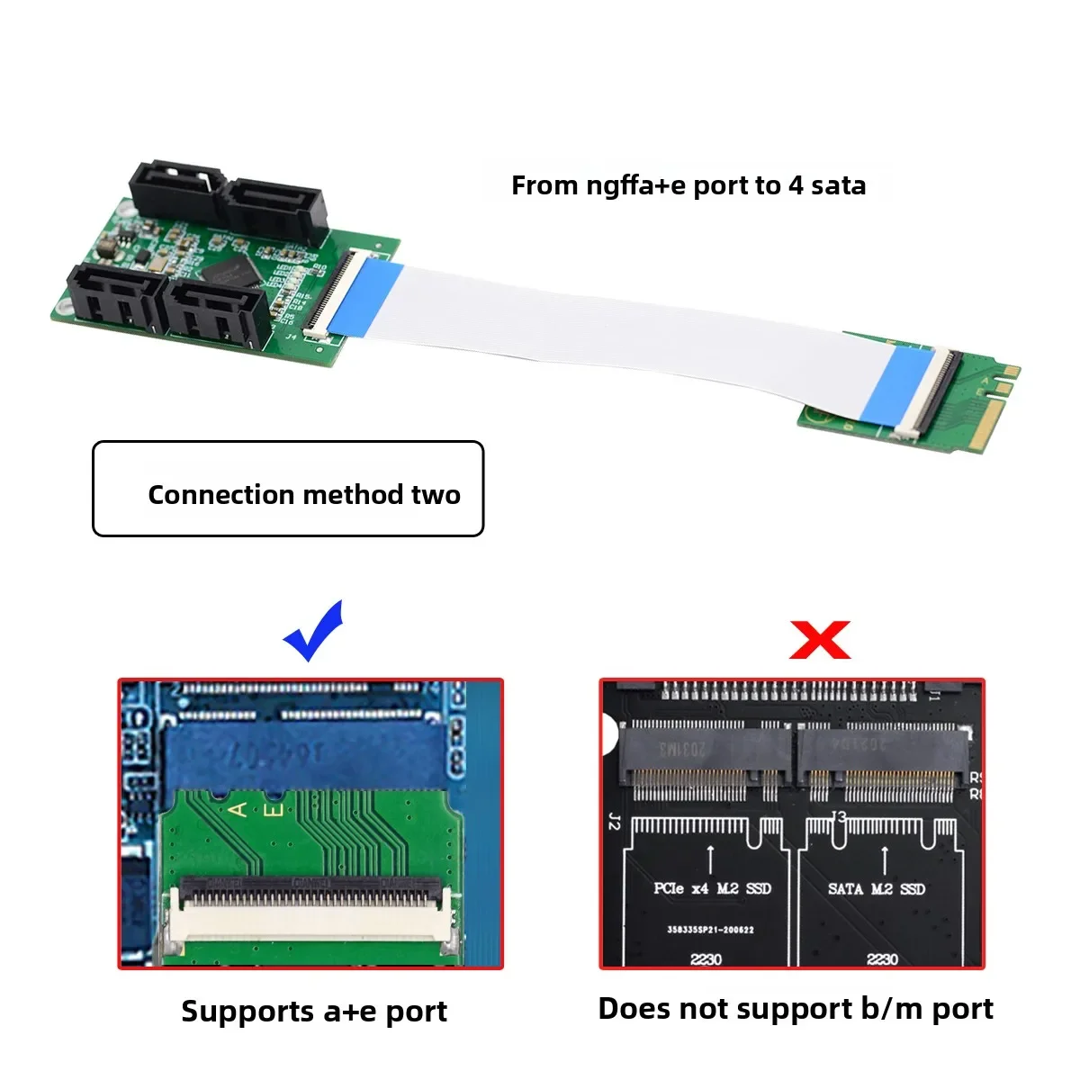 M2 NGFF KEY A-E Локтевой адаптер, расширение, порт WIFI к адаптеру жесткого диска SATA, бесплатный диск, многофункциональный адаптер 1–2