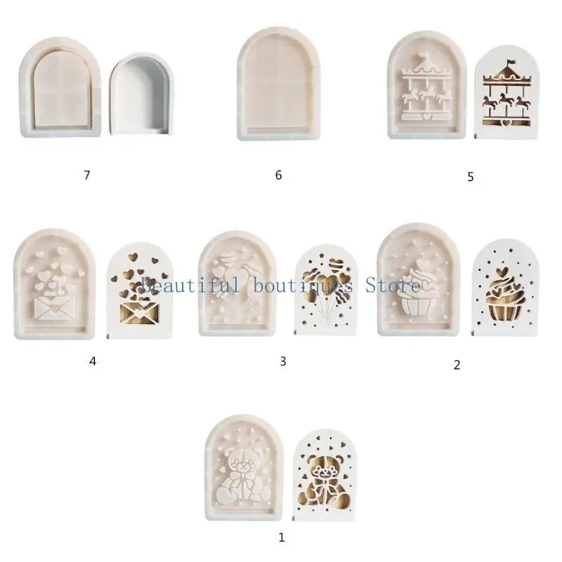 U4LF Silicone Storage Box Mold Storage Container Moulds Jewelry Storage Case Molds Hollow Bear Theme Suitable for Crafting