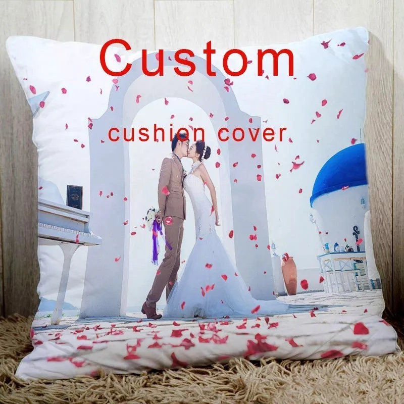 Two-sides printing Custom cushion cover with your wedding pictures Text Logo or Image 18\