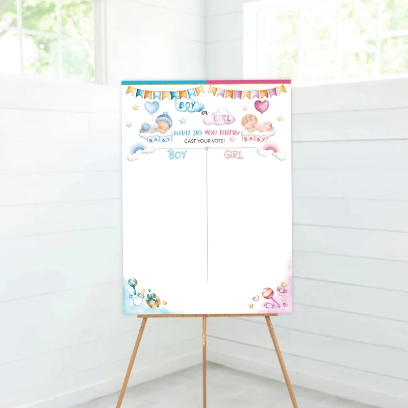 Poster tiết lộ giới tính của bữa tiệc tiết lộ giới tính với 36 bộ nhãn dán bé trai hoặc bé gái