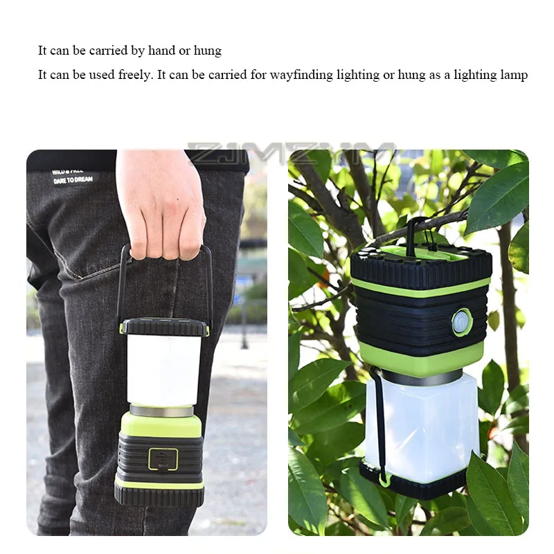 Multi-Function Cam Tent Light Stepless Dimming Camping Lanterns Handheld&Hanging Tabletop Lamp Rechargeable Emergency Light