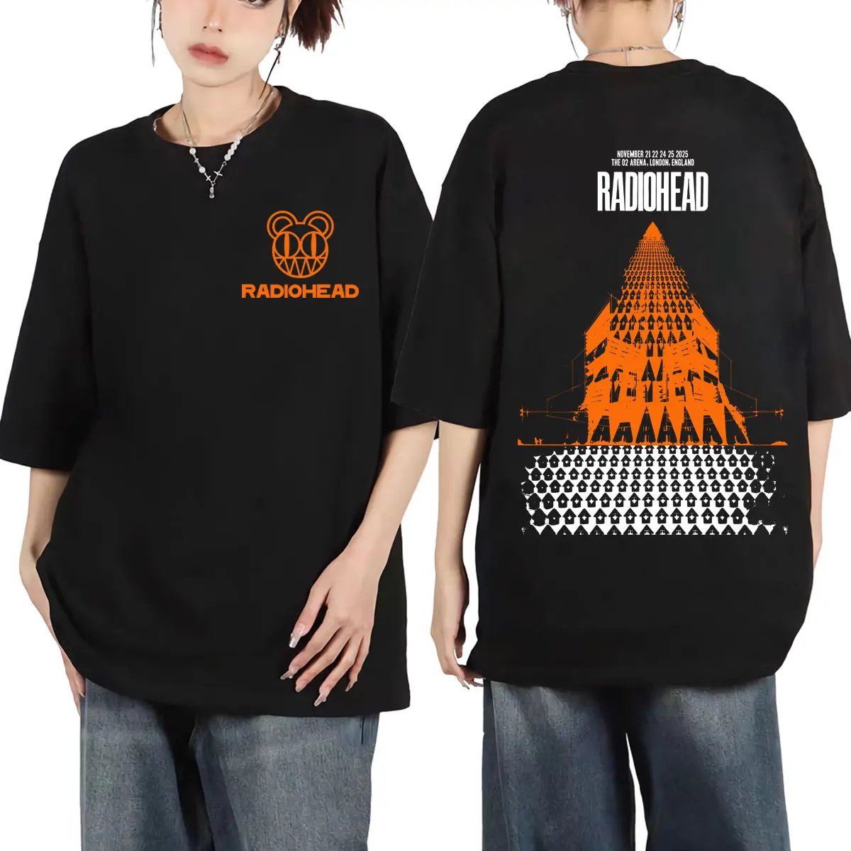 

Radiohead Tour 2025 Graphic T Shirts Men Women Clothing Fashion Rock Short Sleeve T-shirt Summer Casual Loose Cotton T-shirts