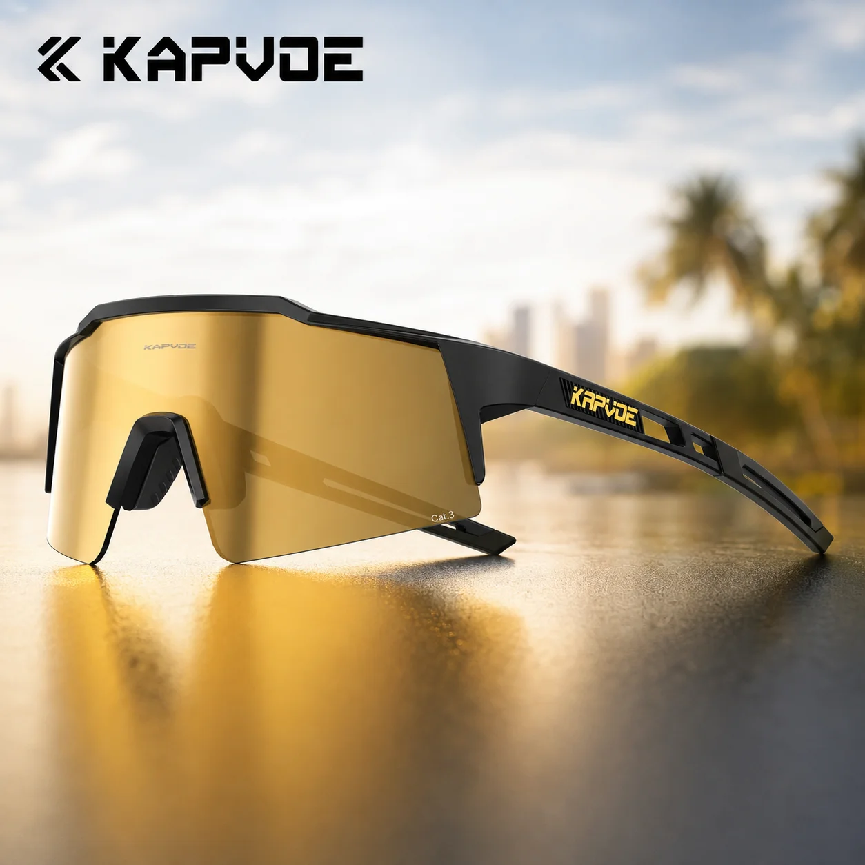 Kapvoe Fahrradbrille Photochrome Fahrradsonnenbrille für Männer und Frauen MTB UV400 Fahrrad- und Wanderbrille Sport Outdoor Bike Trail Running Winddichte Schutzbrille Pickleball Baseball Brille