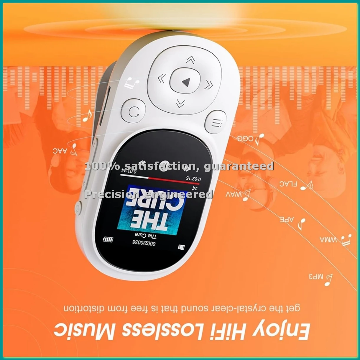 

Портативный MP3-плеер 32 ГБ с Bluetooth, FM-радио, функцией записи и шагомером для детей - белый - TCES