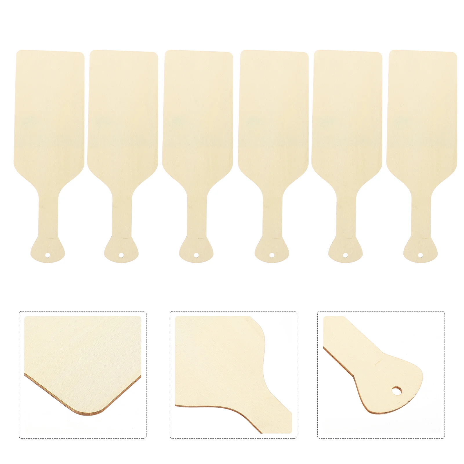 6Pcs Wooden Cutting Board Blank Unfinished Kids DIY Craft Set Smooth Safe Edges for Painting Serving Tray Use Personalized Wood