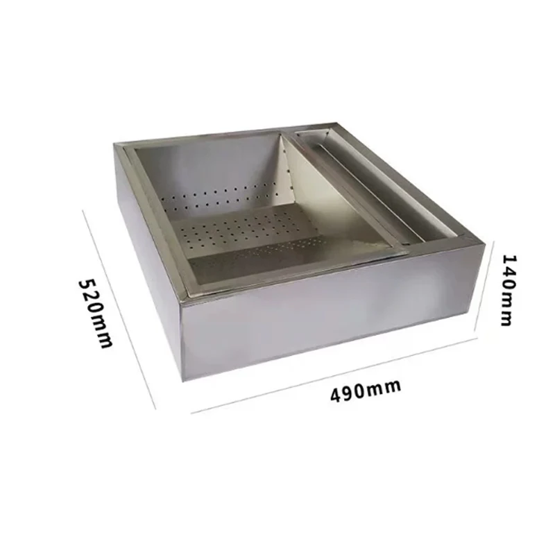 For Stainless Steel French Fries Dump Table Oil Filter Control Plate For Chicken Potato Chips Snack Shop Oil Draining Worktabl