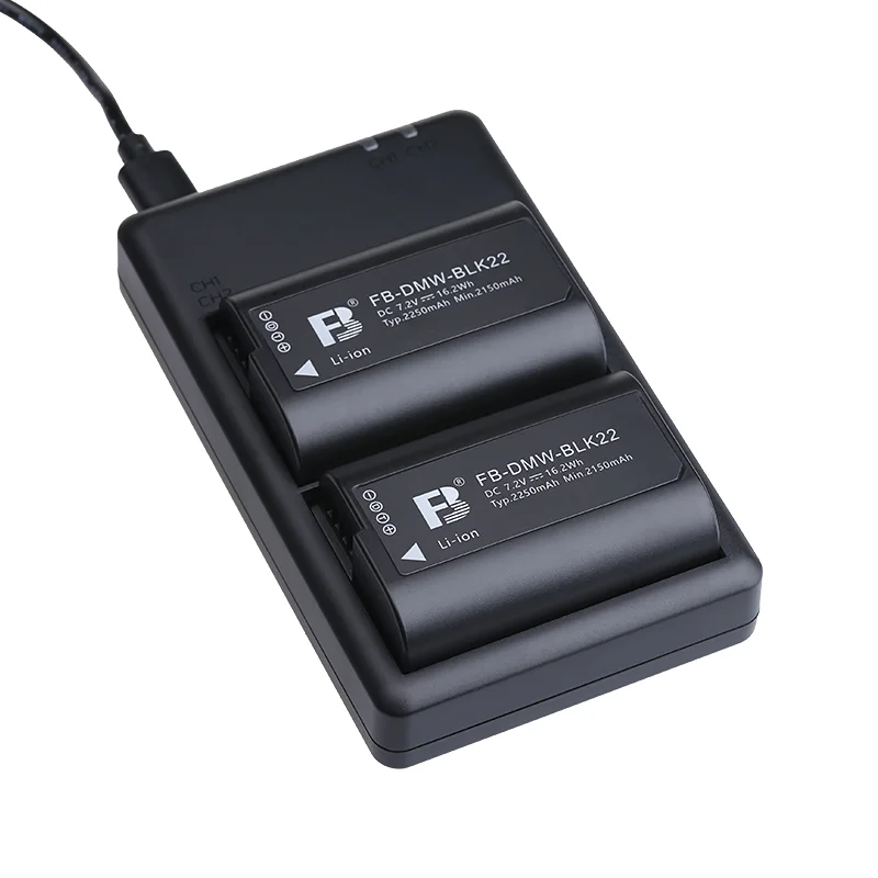 Rechargeable Camera Battery DMW-BLK22 | Recharger For for Panasonic Lumix DC-S5 S5K S5M2 S5GK GH6 SLR GH6L GH5M2L