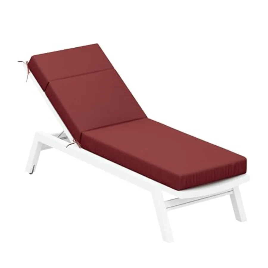 

Outdoor Patio Lounge Chair Cushion Waterproof Fade and Tear Resistant Polyester Fabric Beige Sunproof Cushion for Deck Pool Res