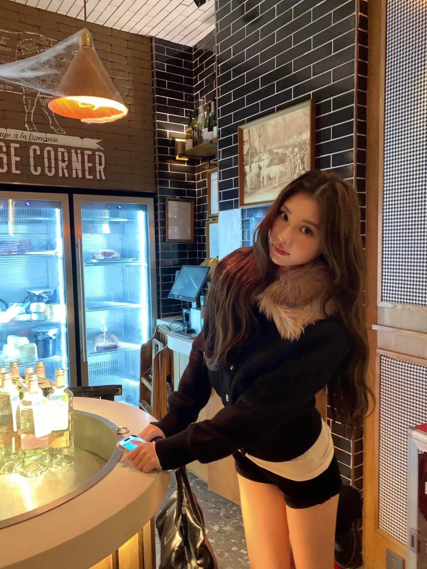 Lilystore25AW, cuello de piel desmontable de lujo, ort Jaet, pequeña fraanza Sle, Otoño Invierno, ropa de abrigo Faion para mujer