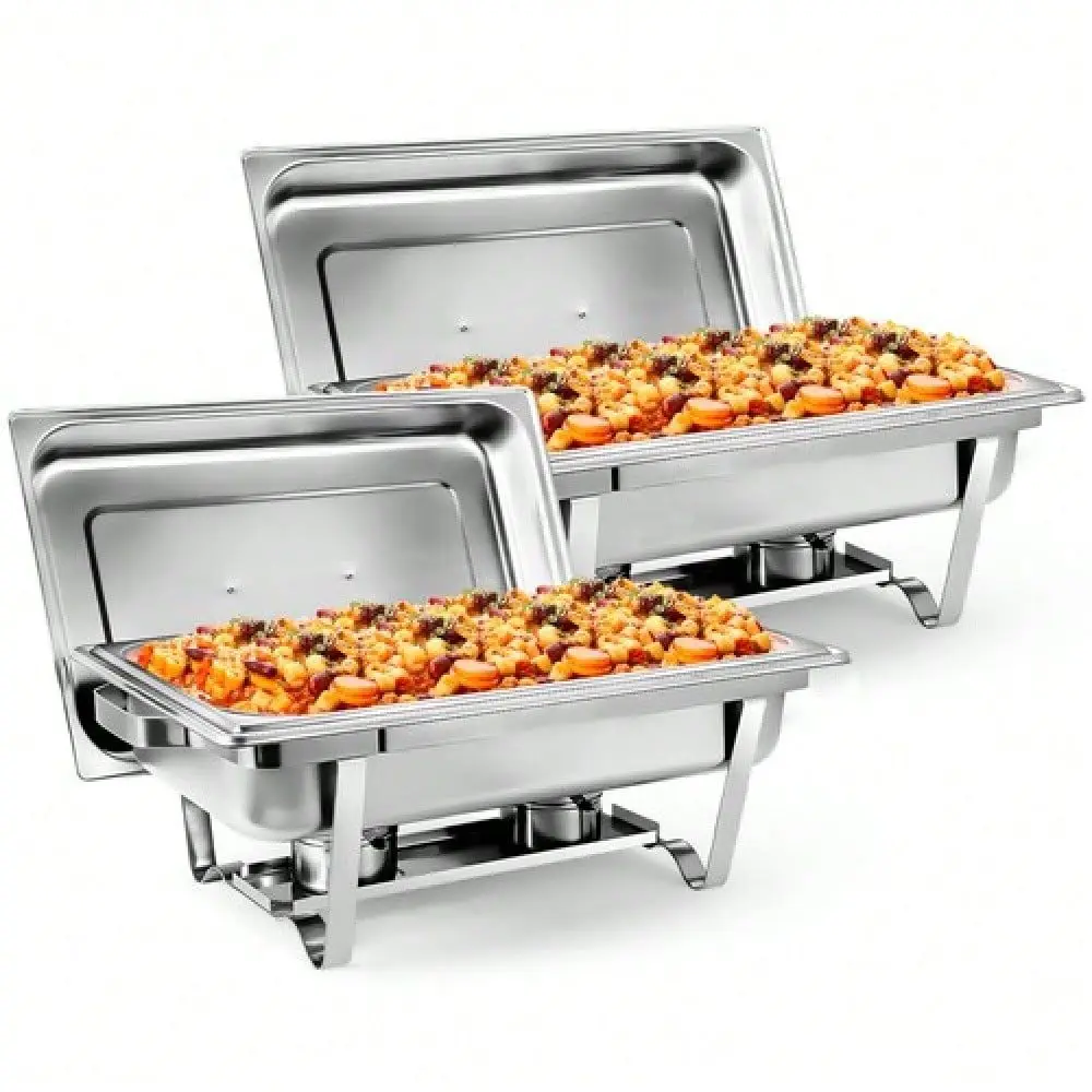 

Qt Chafing Dishes 2 Pack Stainless Steel Chafing Dishes Buffet Set Chafer
