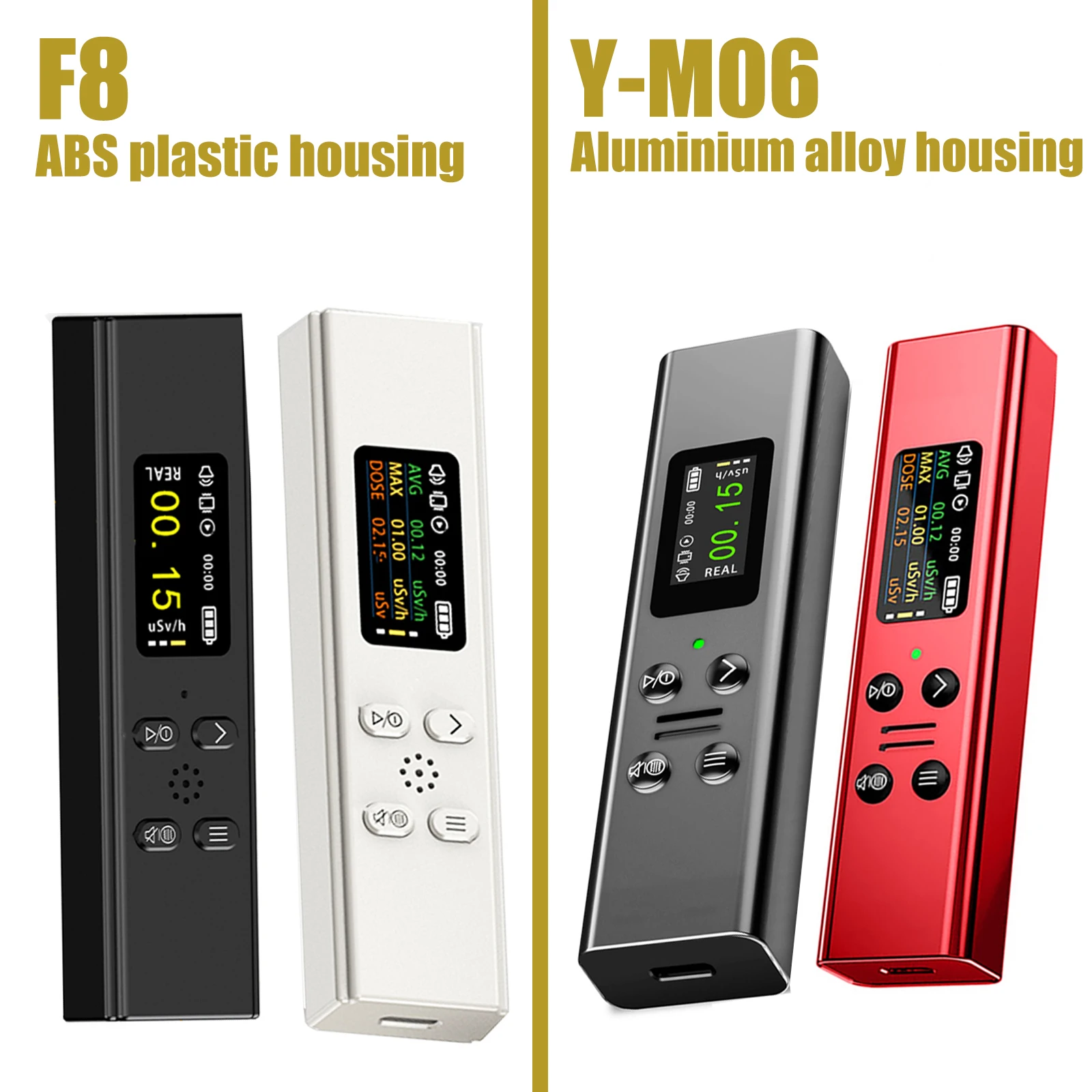 F-M06/F8 Portable Geiger counter Nuclear Radiation Detector X-ray Beta Gamma Detector Geiger Counter Dosimeter Lithium battery