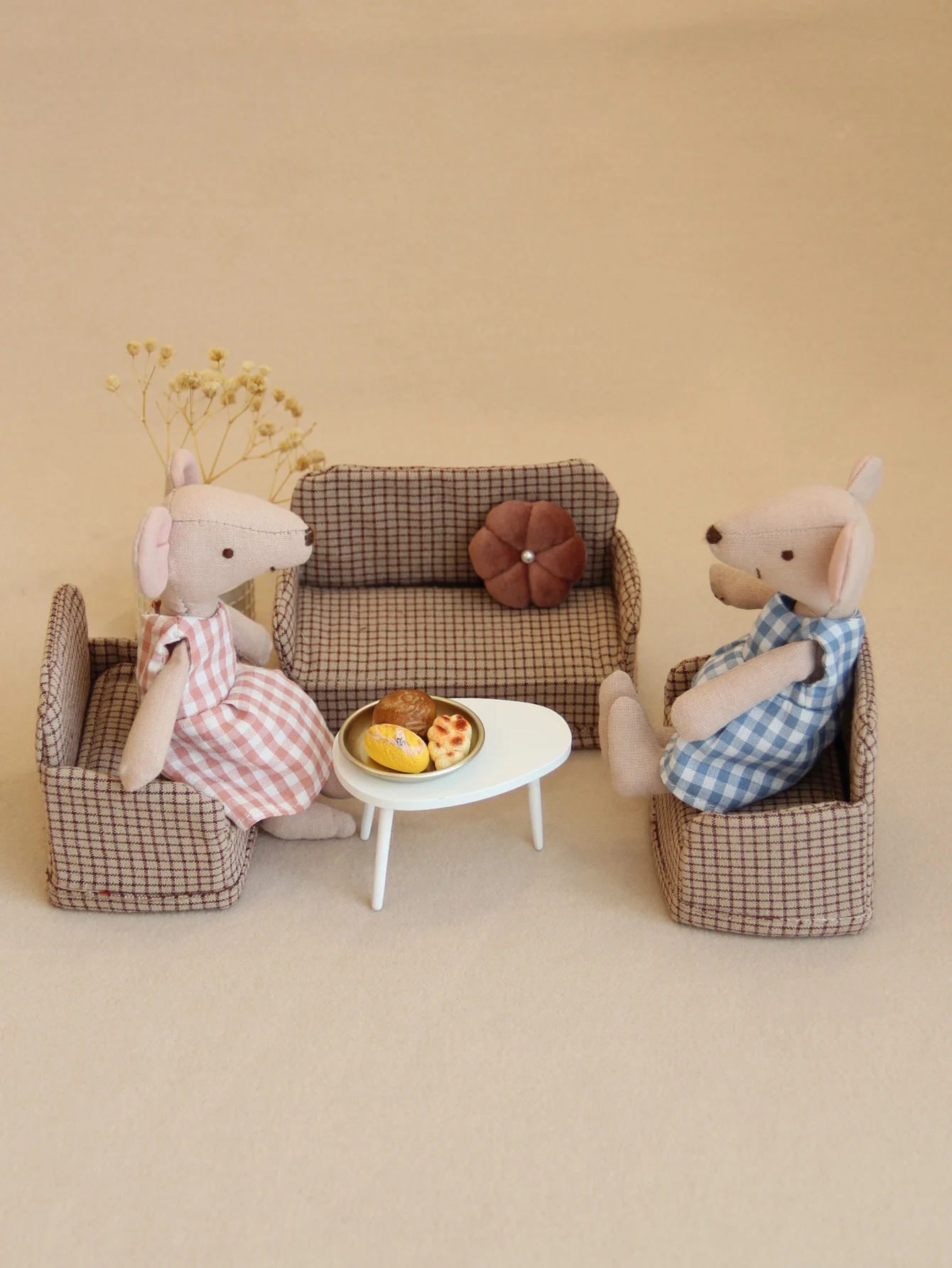 Miniaturmöbel 1:8-1:12 Stoff-Klappsofa geeignet für Mini-Hausdekoration – Detail 11