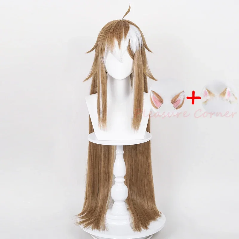 شعر مستعار تأثيري تأثير Genshin مع آذان أفخم ، شعر مستعار الاصطناعية التدرج ، مقاومة للحرارة ، ملكة جمال هينا ، السيدة غورو