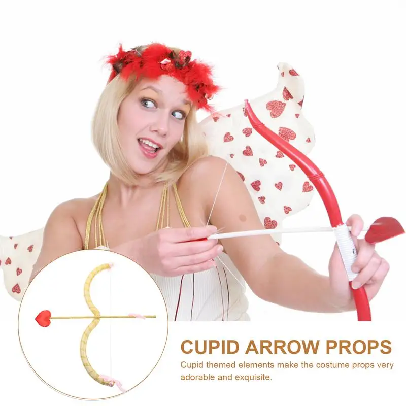 1 Set Cupid Bow And Arrow Cupid Cosplay Costume Accessory Valentine\'S Day Photography Prop Wedding Anniversary Decorations