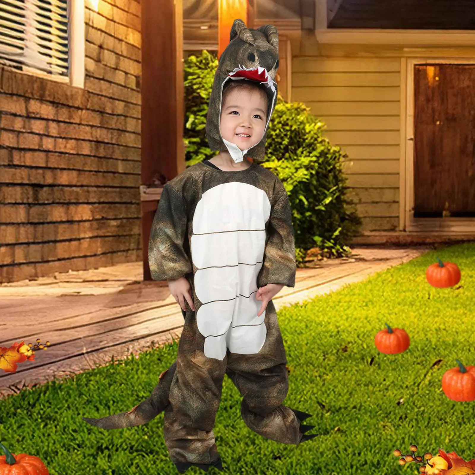 Kids Dinosaur Costume Dress up Adorable T Rex Costume for Boys Halloween Costumes for Stage Show Festival Role Play Photo Props