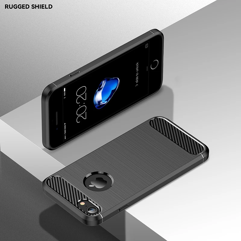 حافظة لهاتف آيفون 6S 7 8 X XS Max Luxury SE3 رفيعة للغاية Apple XR حافظة واقية SE2 من ألياف الكربون الملمس SE4 حافظة ناعمة