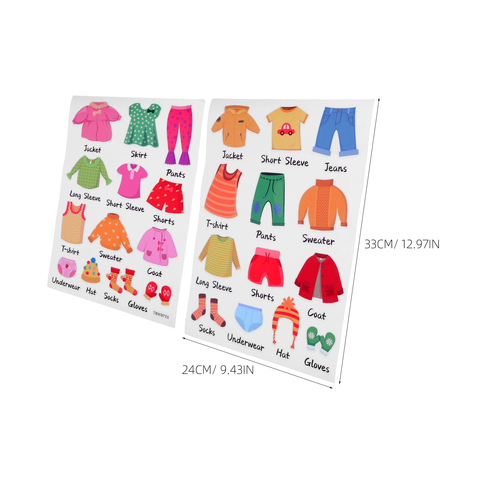 مجموعة واحدة من ملصقات تخزين الملابس سهلة القراءة وملصقات تنظيم الملابس لـ و