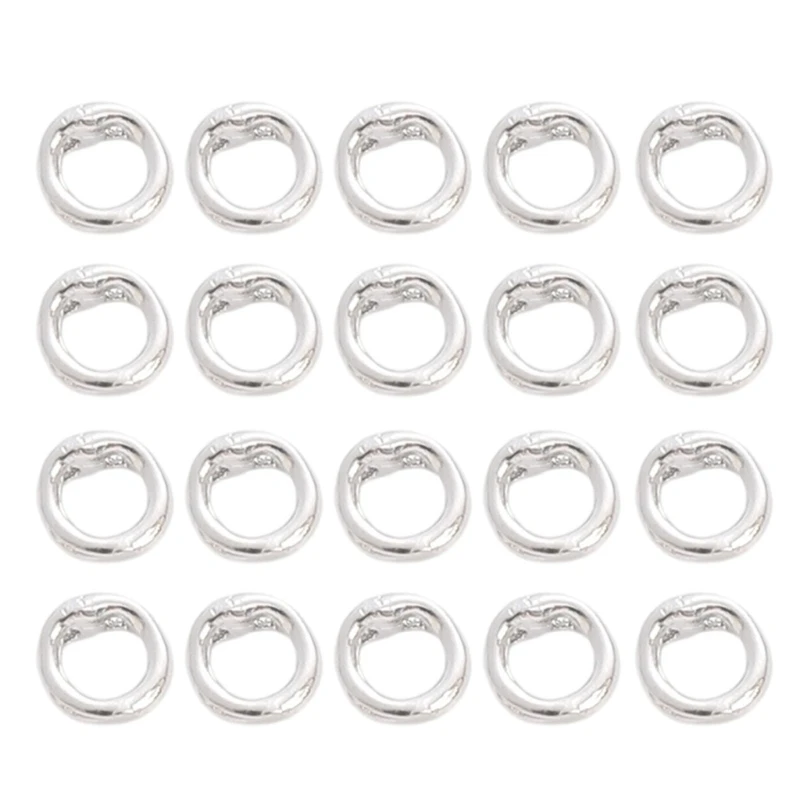 Pack of 20 Versatile Connector Rings Practical End Bead Tip 14K Gold Double Hole Connector Rings for Jewelry Making