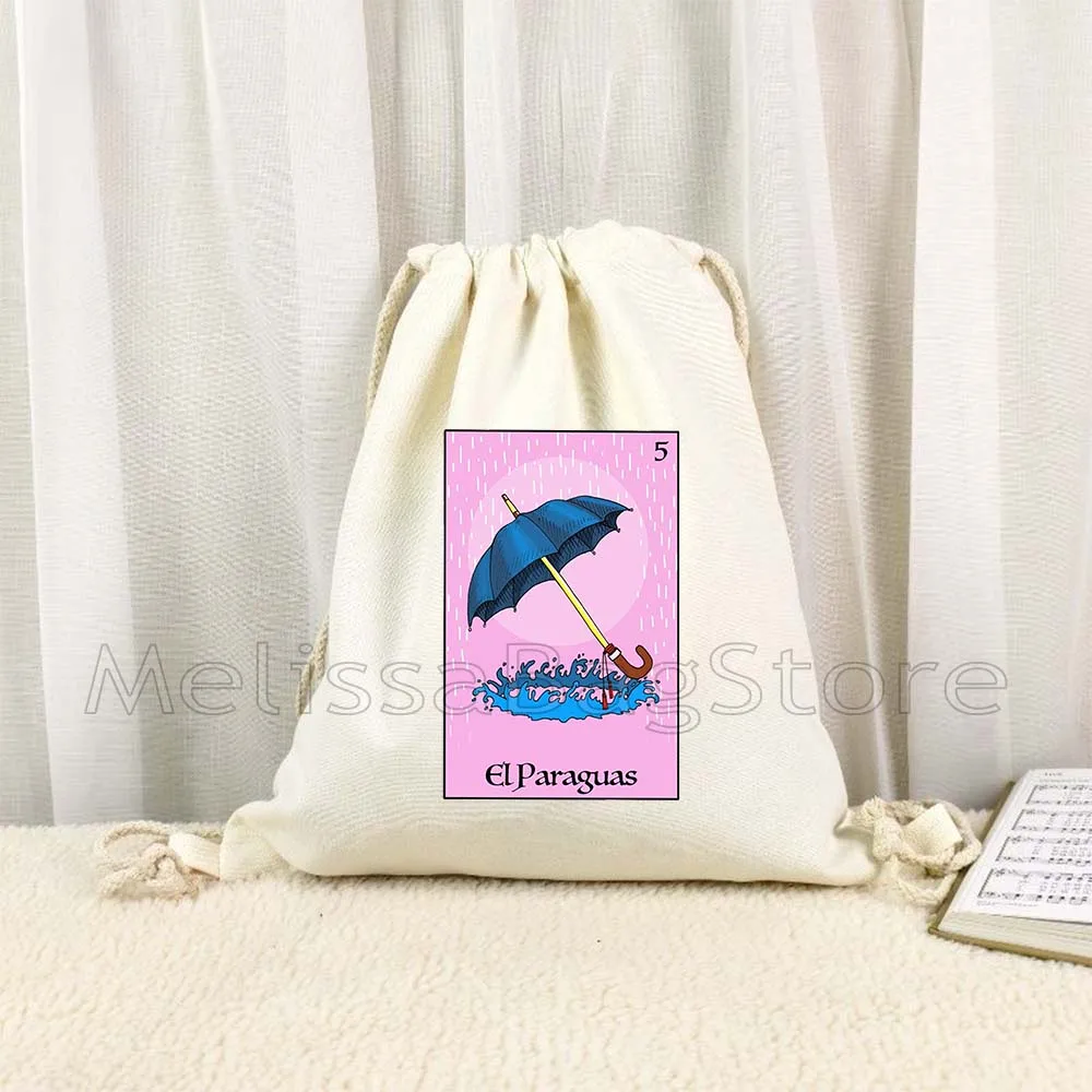 O coração asteca estrela guarda-chuva melancia rosa mexicano loteria bingo cartão arte sacos de cordão mochila de futebol saco de corda