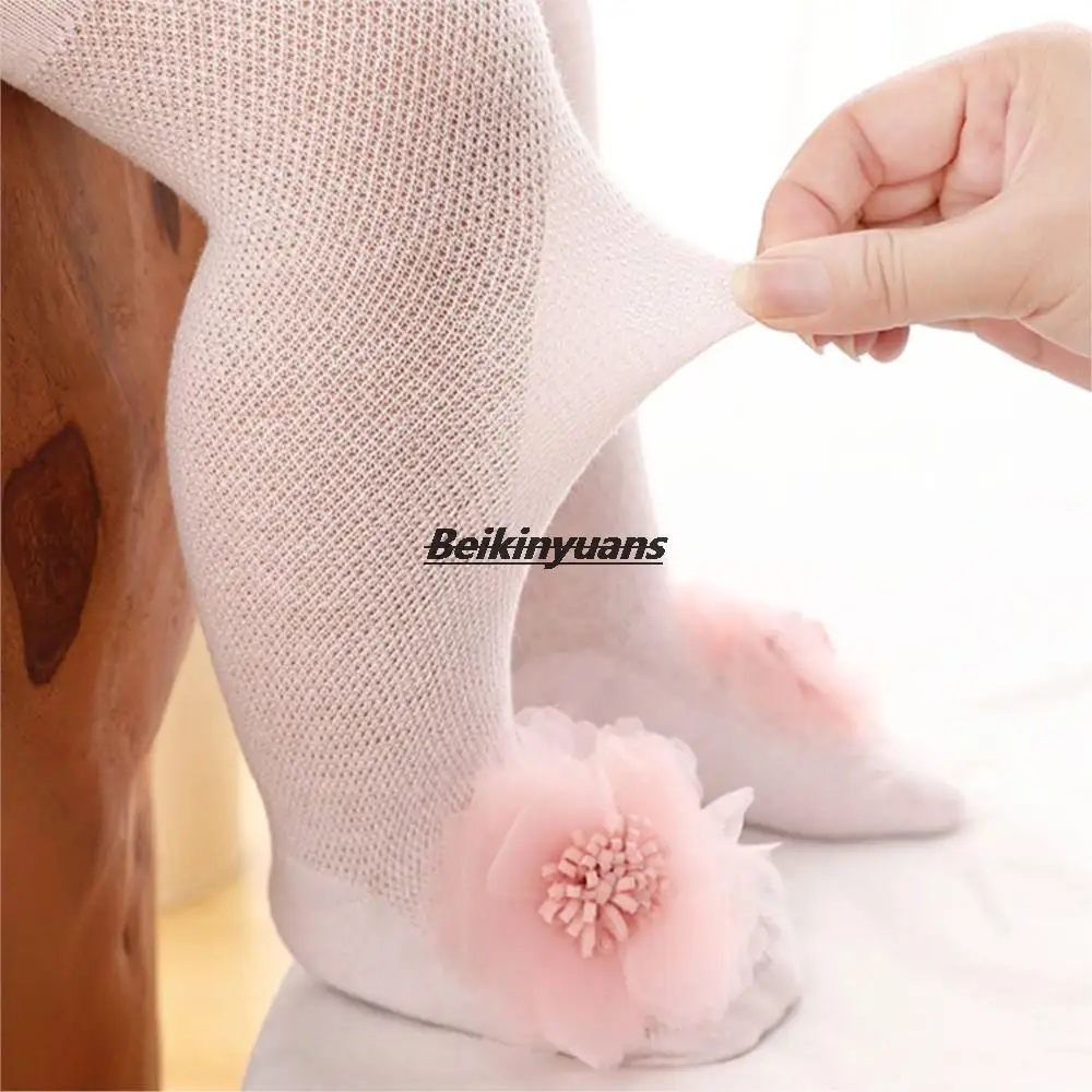 Baby Tights Infant Girl Newborn Kids Pantyhose Lace Bow Flower Hosiery Kids Stockings Summer Mesh Tights Toddler