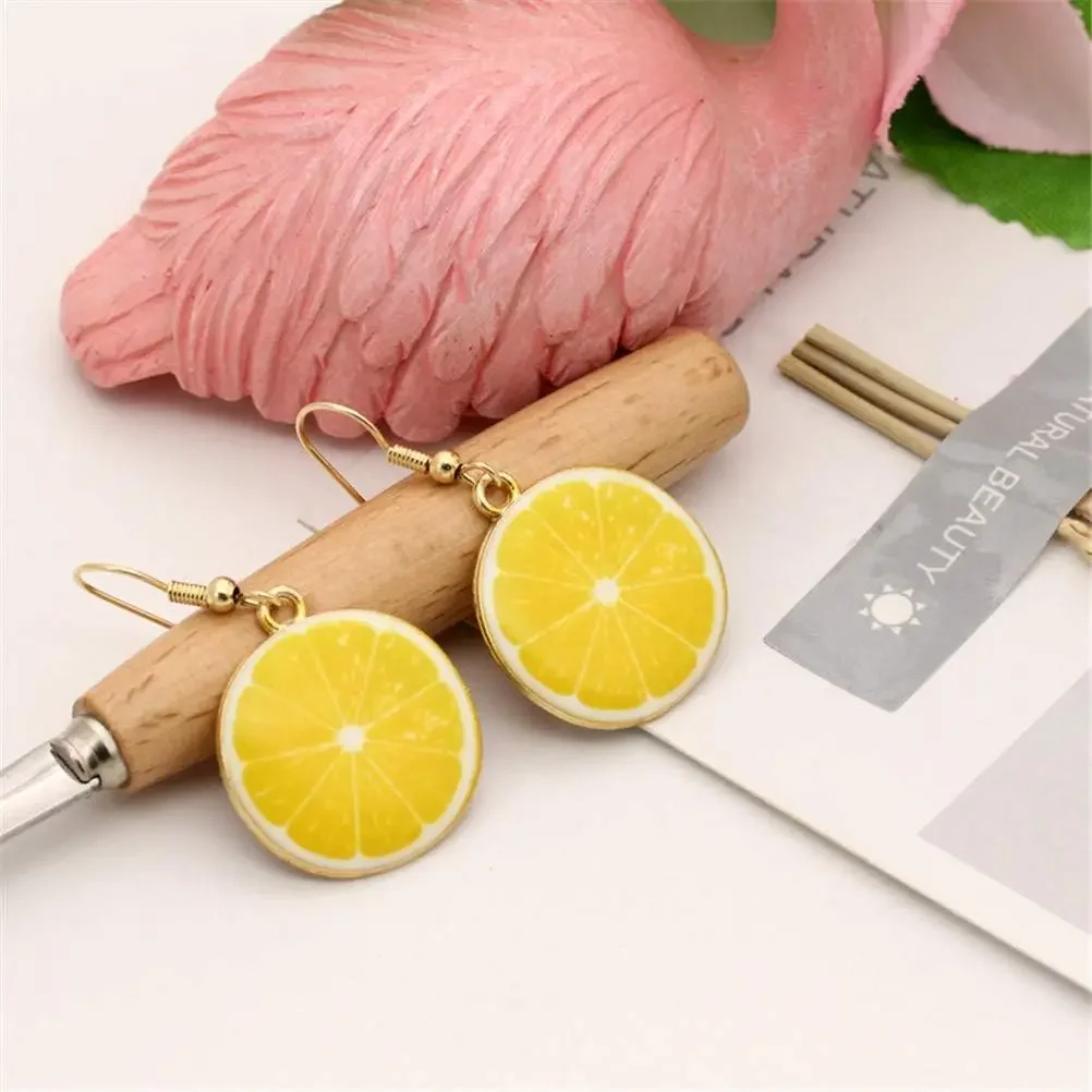 Lemon Apple Drop Earrings For Women Cute Fruit Dangle Earrings Best Friend Sister Cousin Mom Birthday Gifts Fruit Jewelry Gift