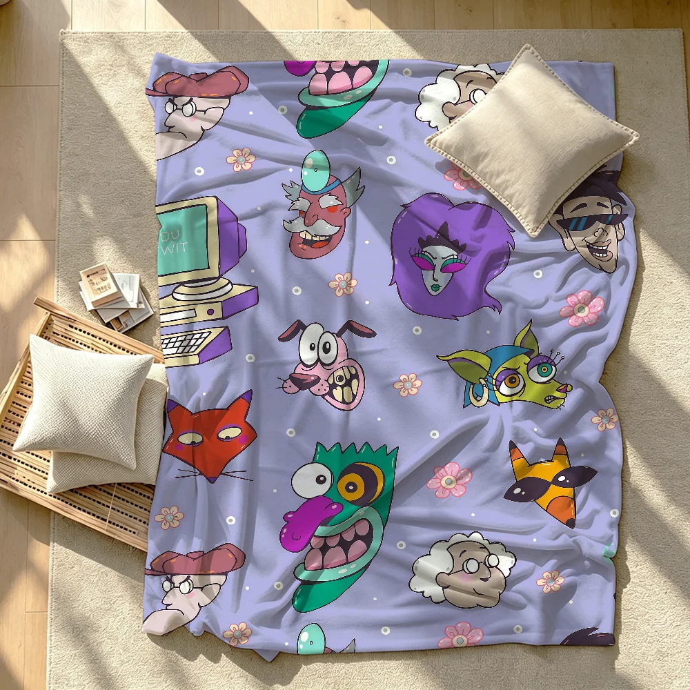 C-Courage the C-Cowardly Dog Blanket Soft Warm And Thick Perfect For Bedroom Living Room Bed Sofa Camping Picnic Office Gift
