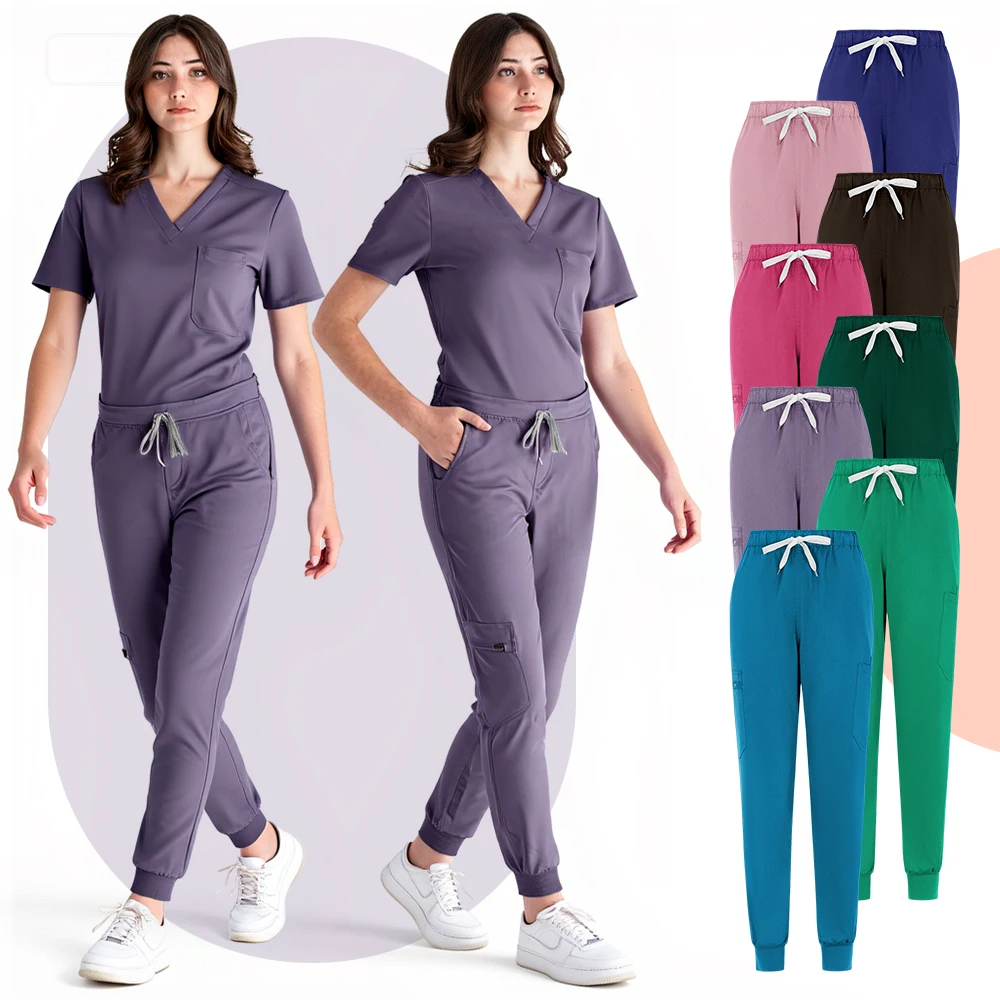 医療用スクラブ、病院勤務用スクラブセット、卸売看護スクラブユニフォーム、女性医療薬局クリニック作業服