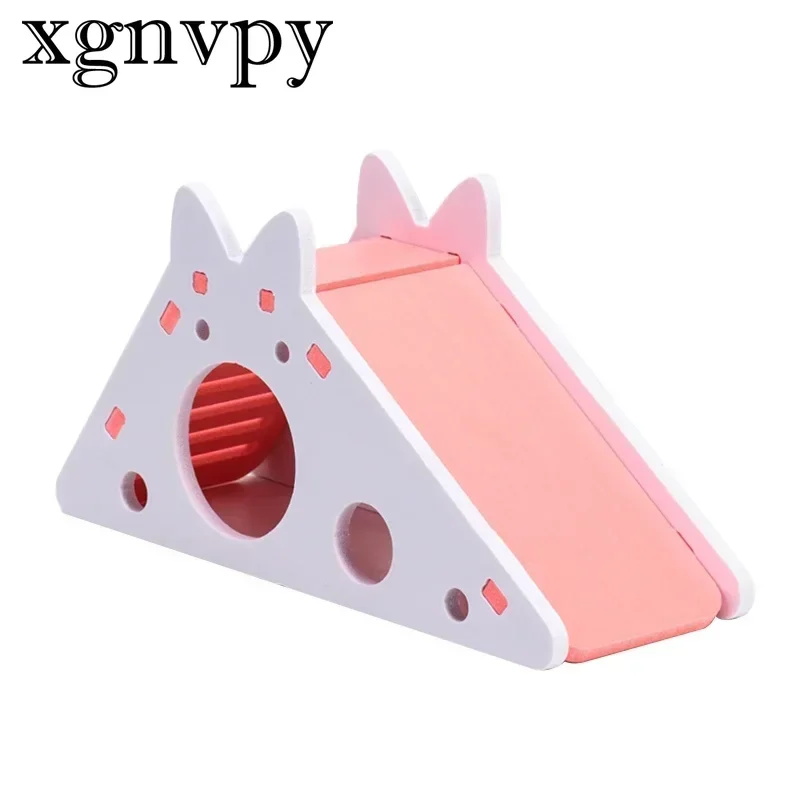 xgnvpy Funny Hamster Slide Toy Guinea Pig Assembled Slide Chinchilla House Cage Breathable Accessories Hamster Playset