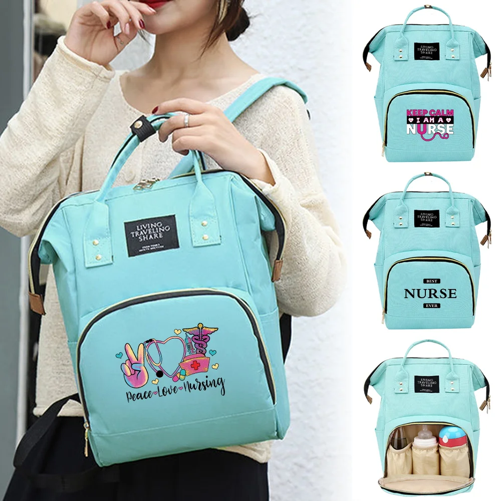 Backpack Waterproof Travel Needments Babybag Outdoor Travel Mommy Bag Large Capacity Travel Organizer Bags Print Nurse Pattern
