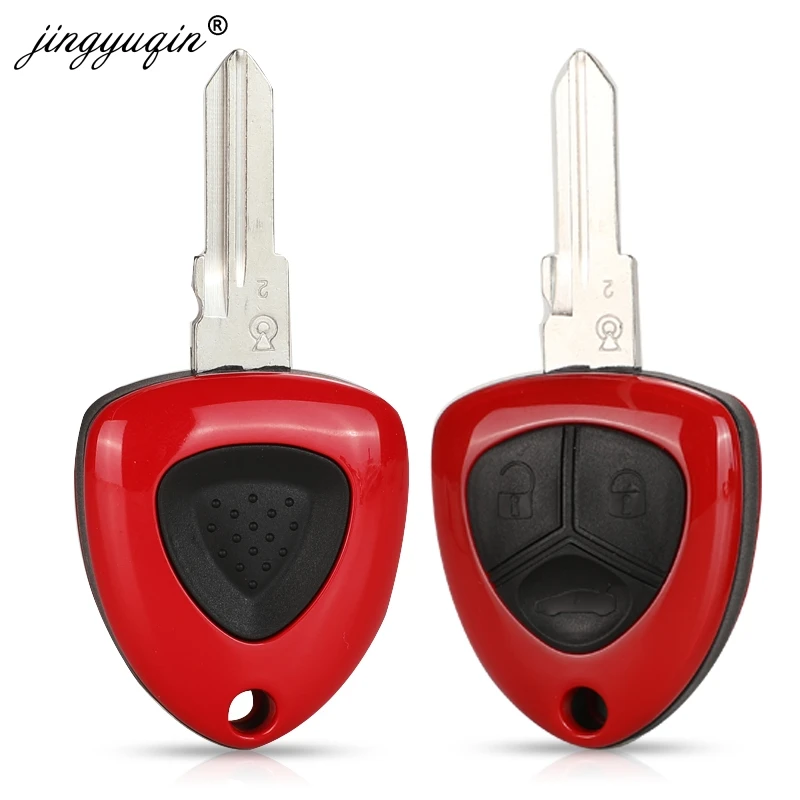 jingyuqin for Ferrari 458 F430 612 Key Shell 1/3 Button Uncut Blank Blade Smart Remote Key Cover Case Replacement Fob