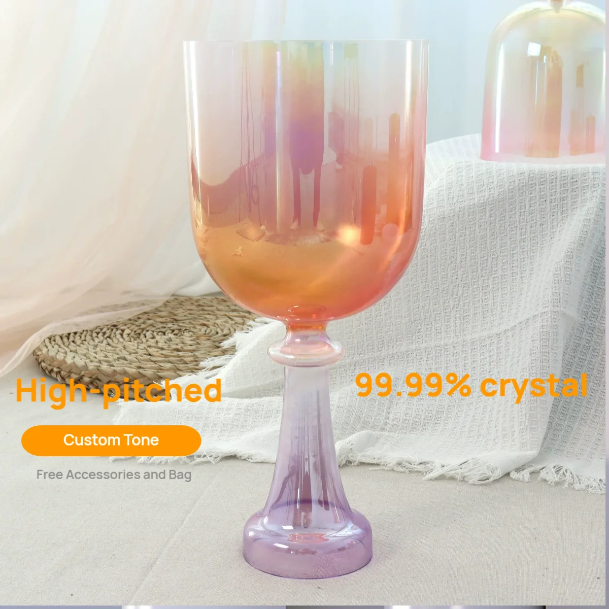 

Оранжево-фиолетовый градиент Ручной Святой Грааль Кристалл Поющая Чаша Ударный Инструмент Йога Исцеление Белый Шум Терапевтическая Музыка