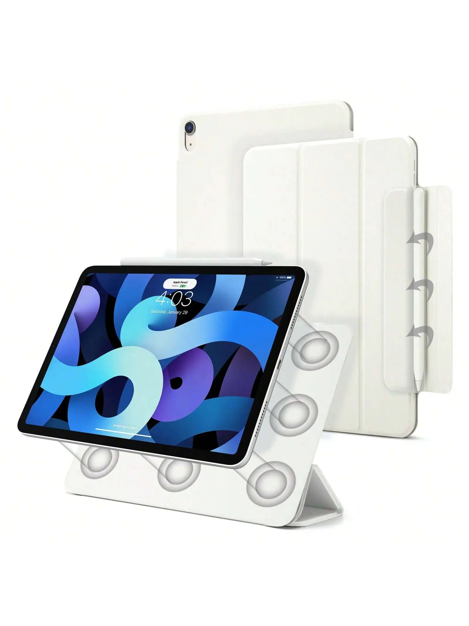 

Чехол для iPad 10/11-го поколения/Air/Pro11! Тонкий и легкий магнитный чехол-книжка с двусторонним креплением, застежка-защелка, поддержка Apple Pencil, функции автоматического включения/выключения экрана (Wake/Sleep)