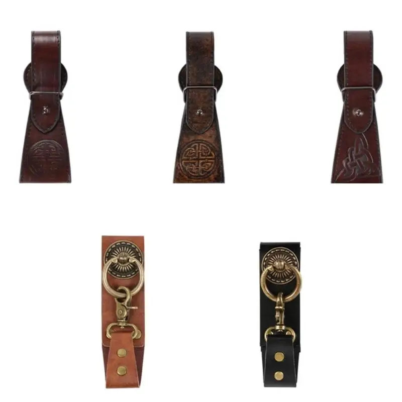 

652F Vintage PU Leather Clasp Belt Buckle For Theatrical Performances Belt Accessory And Cosplay Event