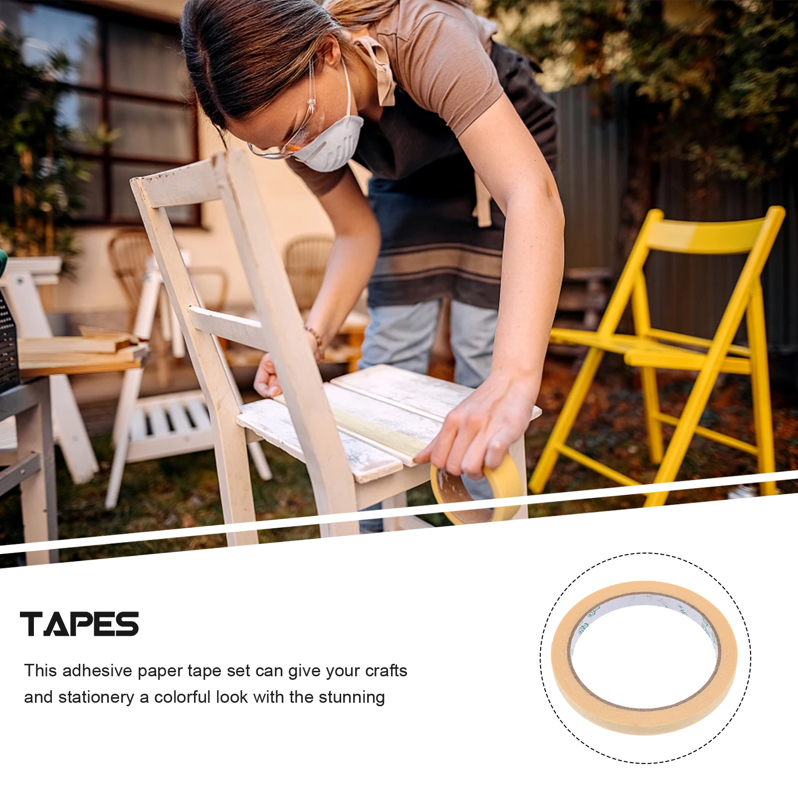 

20 Rolls Glue Tape Tailor Positioning Art Double Sided Colored Labeling Yellow Paper Masking Office
