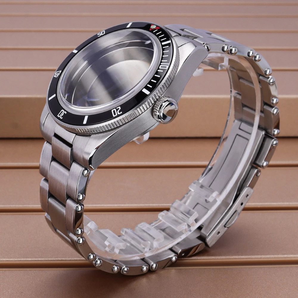 

38.8mm Silvery Watch Case Steel Strap Folding Buckle For NH35 NH36 NH38 NH34 Movts 28.5mm Dial Domed Sapphire Crystal Hot Styles