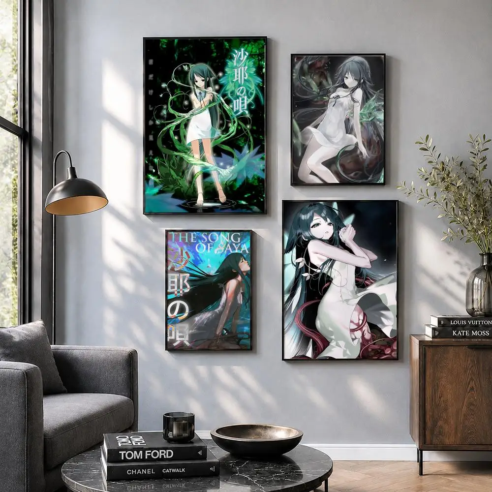 S-Saya No Uta The Song Of Saya Poster  Big Self-adhesive Art Waterproof Sticker Coffee House Dorm Room Wall Decor