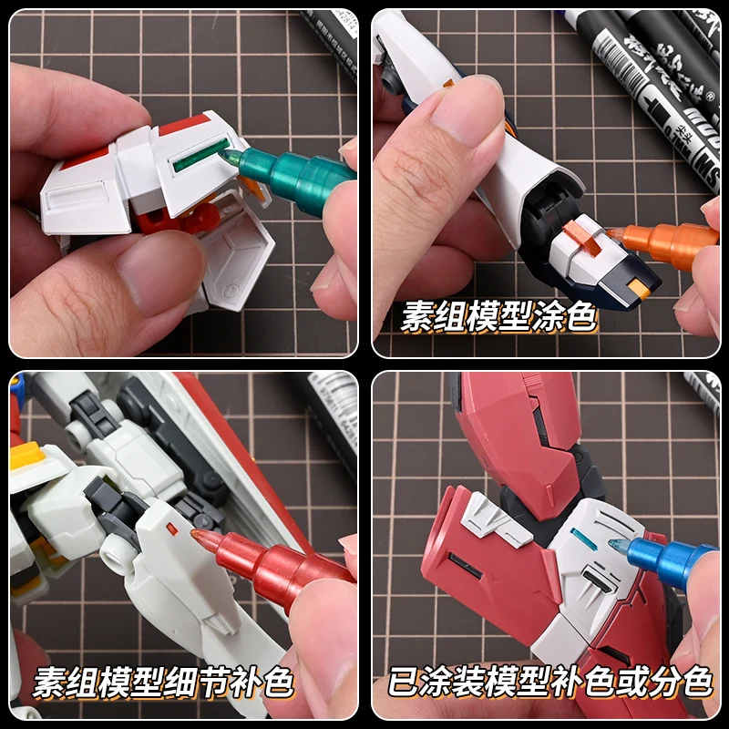 علامات الألوان التكميلية للنموذج، تأثير معدني مطلي بالكهرباء، 9 ألوان موحدة، ألوان ثابتة لتلوين تفاصيل النماذج #4