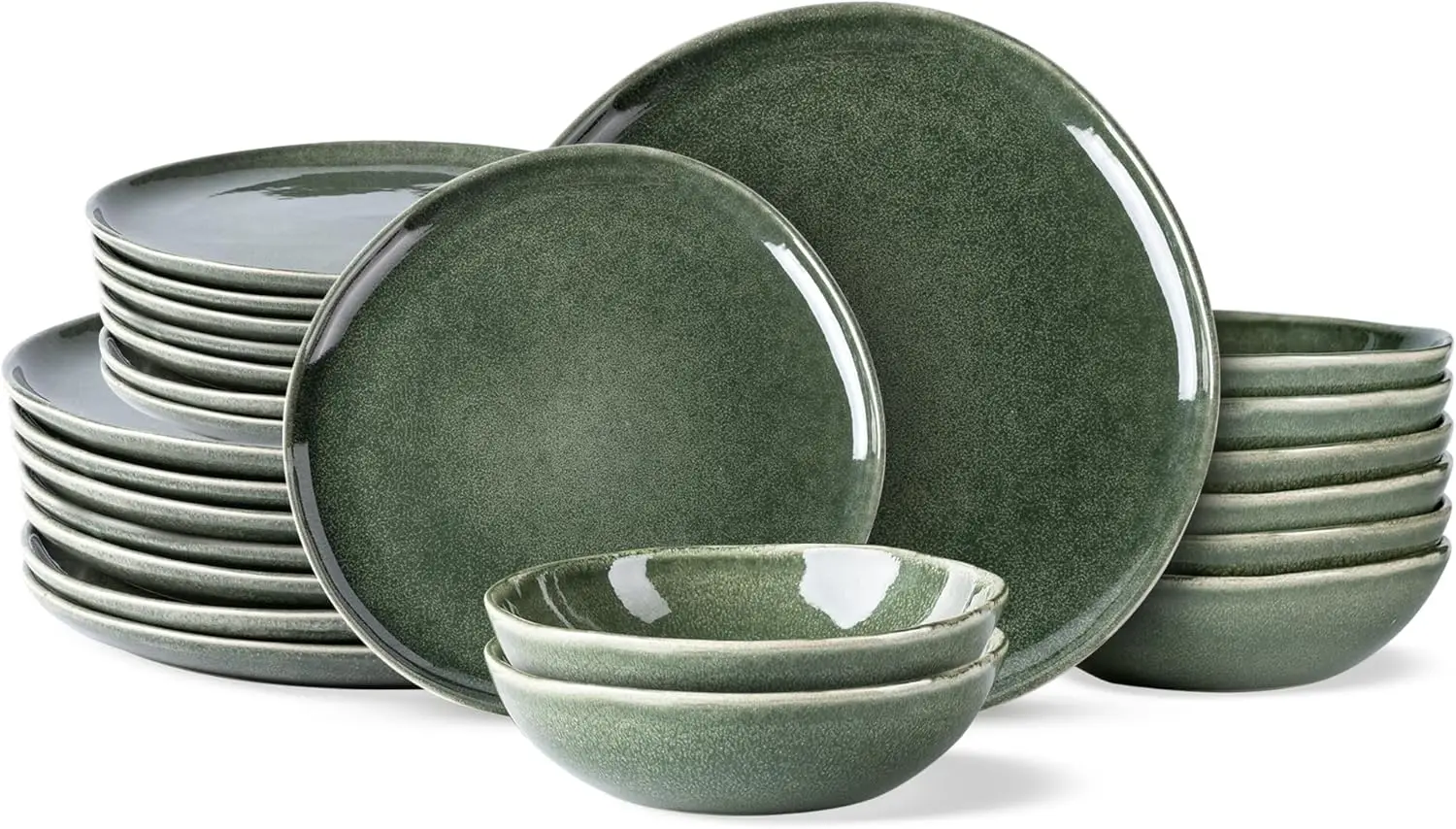 Ceramic Dinnerware Sets,Handmade Reactive Glaze Plates and Bowls Set,Highly Chip and Crack Resistant | Dishwasher & Microwave Sa