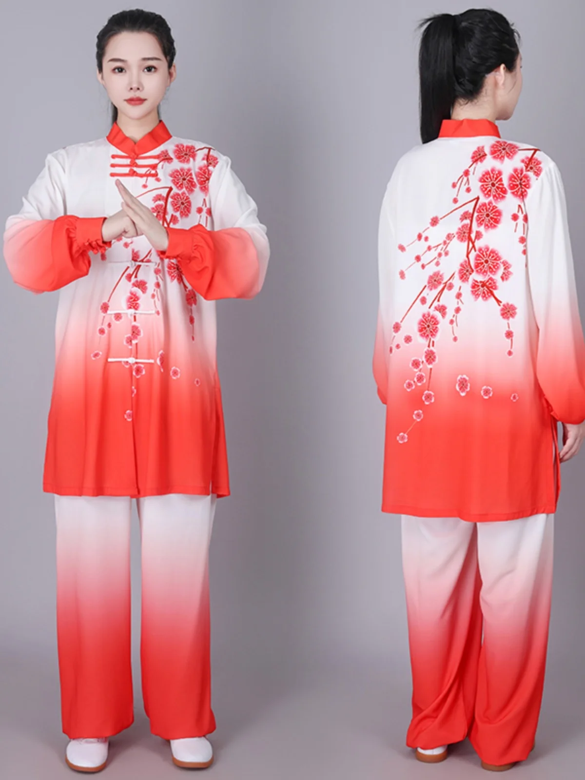 Chinese Traditional Spring And Autumn Tai Chi Training Costume Group Martial Arts Morning Exercise Performance Costume Men Women