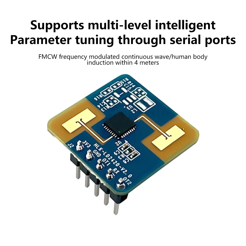 Distância Detecção Radar Sensor Module, Detecção de Presença Humana, LD24120 mm Wave 24G Radar Ranging 0.75m-6m HLK-2410S FMCW