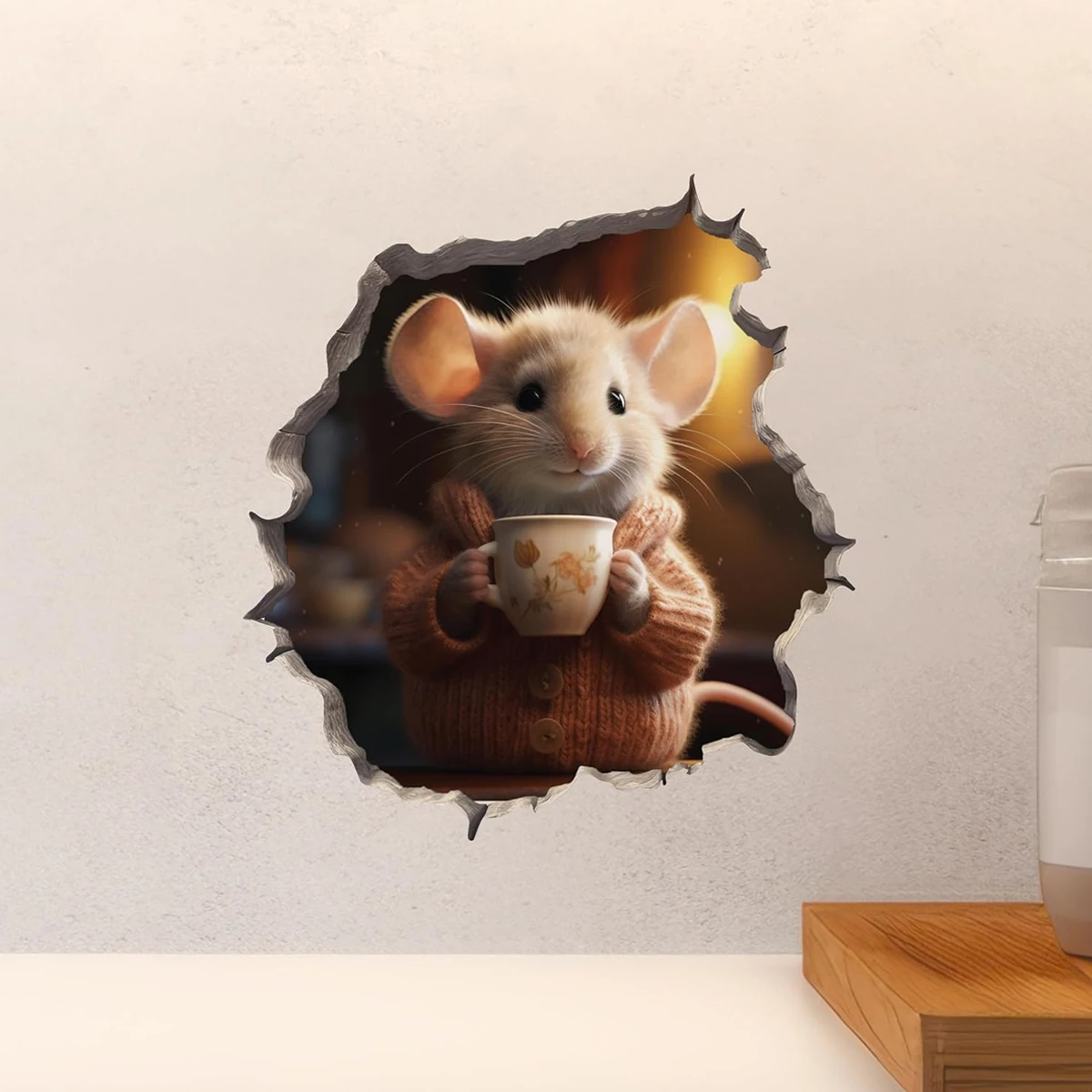 Small Cartoon Mouse Hole Series Wall Stickers Wall Corner Door Edge Skirting Line Home Decorative Self-adhesive Wallpaper Art